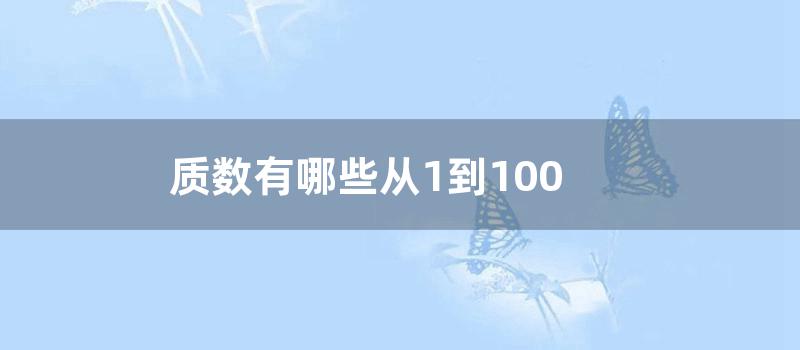 质数有哪些从1到100