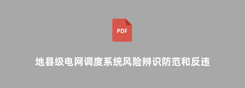 地县级电网调度系统风险辨识防范和反违章工作手册