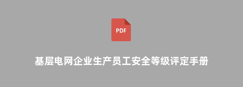 基层电网企业生产员工安全等级评定手册