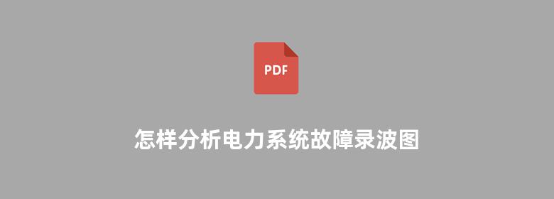 怎样分析电力系统故障录波图