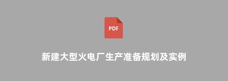 新建大型火电厂生产准备规划及实例