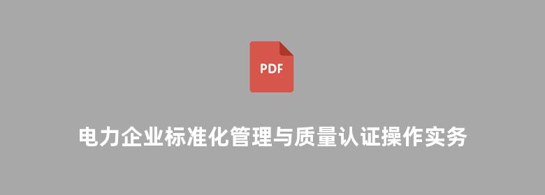 电力企业标准化管理与质量认证操作实务全书