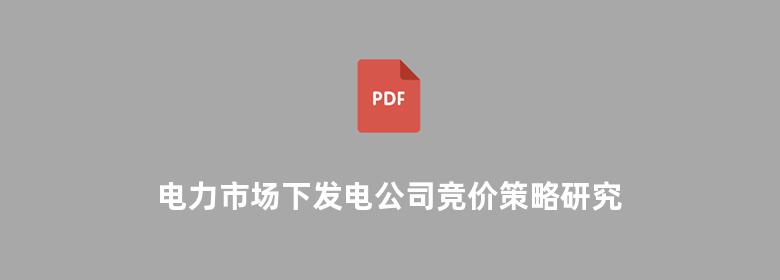 电力市场下发电公司竞价策略研究