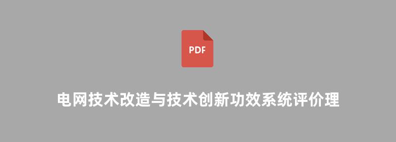 电网技术改造与技术创新功效系统评价理论与方法